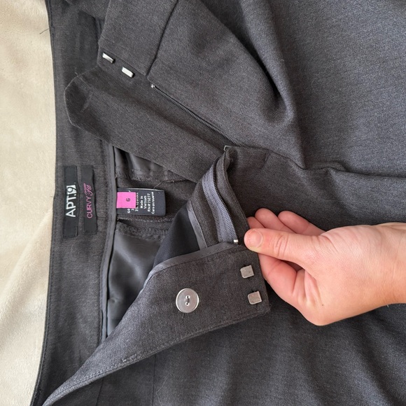 Women’s Apt 9 Classic Curvy charcoal gray Dress Pants Size 6 - Picture 4 of 5